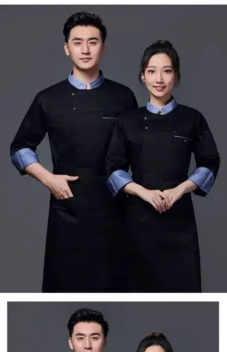 厨师工作服男长袖秋冬装餐饮饭店酒店西餐厅后厨房总厨工衣定制女