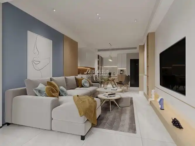 观海台花园105平方米北欧风格平层户型客厅装修效果图