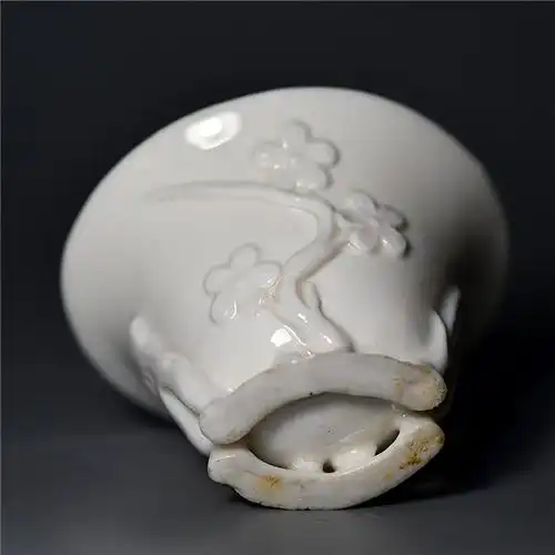 游此斋 明代德化梅花杯玻璃杯花茶杯杯具古董德化白瓷明代德化杯真品
