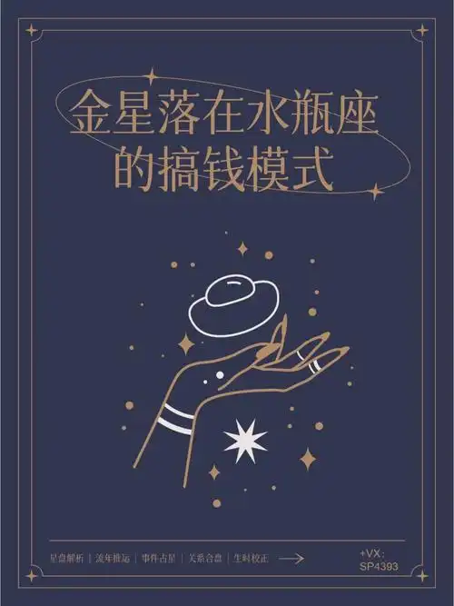 金星落在水瓶座的搞钱模式