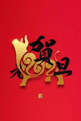 牛2021年新年红色背景2021跨年文案图片牛年财神爷贺岁小牛2021牛年