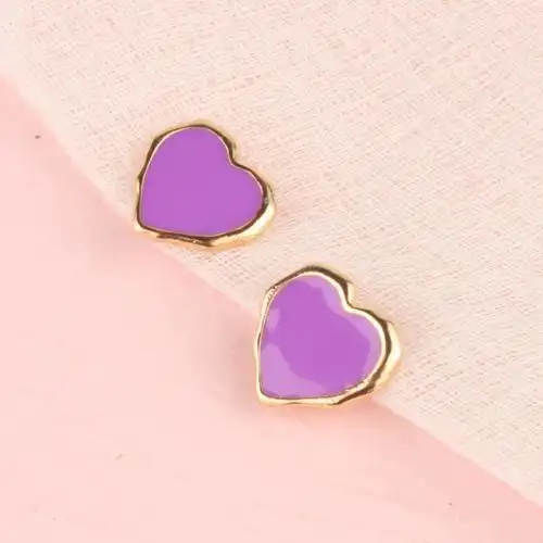 甜美紫色系耳环女简约小清新花朵耳钉森系梦幻香芋紫耳坠925银针