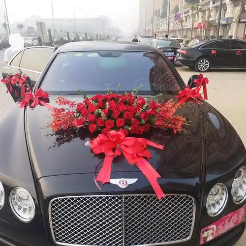 婚车花车花饰套餐结婚新人主婚车鲜花装饰豪华气派