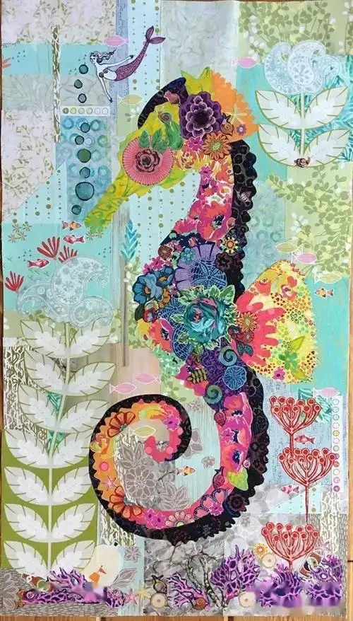 综合材料创作的魅力充满肌理感的拼贴画作品