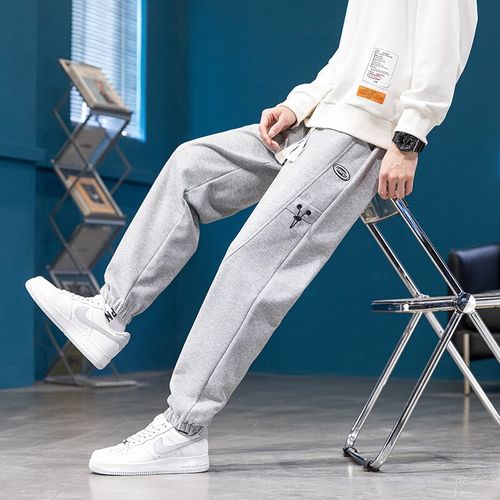 爵明威青少年裤子男初中高中学生春秋季休闲裤男宽松束脚运动帅气长潮