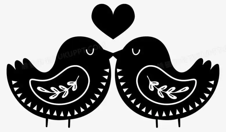 黑色剪影小鸟爱情