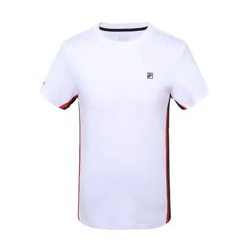 fila斐乐男装圆领纯棉修身短袖t恤|25431140 标准白-wt l