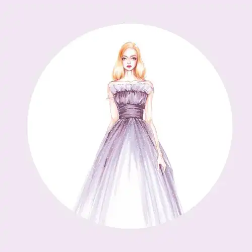 马克笔手绘层次感紫色纱裙-服装画/服装设计手稿 - 穿针引线服装论坛