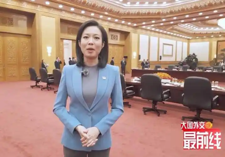 宝晓峰:造型接地气,穿黑呢子大衣围绿丝巾站室外主持《最前线》