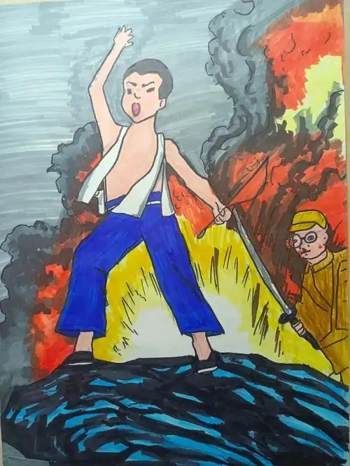 6. 《少年英雄》建团百年儿童画致敬英雄绘画