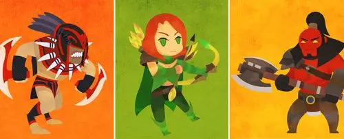 《dota2》有爱玩家手绘q版英雄形象