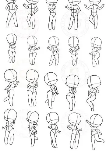 procreate/psq版人物姿态线稿笔刷 - 百度云网盘资源下载