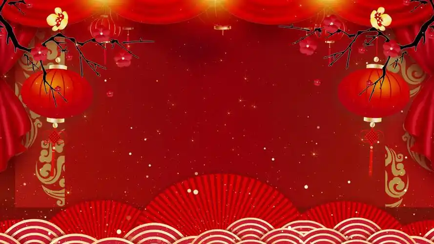 4k中国风新年春节晚会舞台背景视频