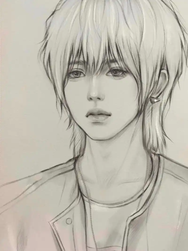 蔡徐坤 | 画画 这个粉色造型也太漫画感了 线稿练习 ——797979