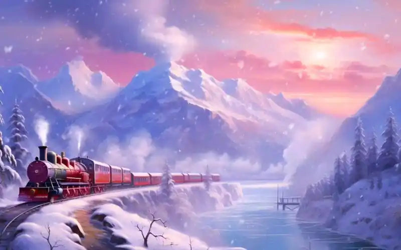 唯美雪原特快动态配乐壁纸