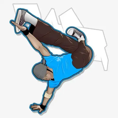 潮流街舞舞蹈人物矢量插画