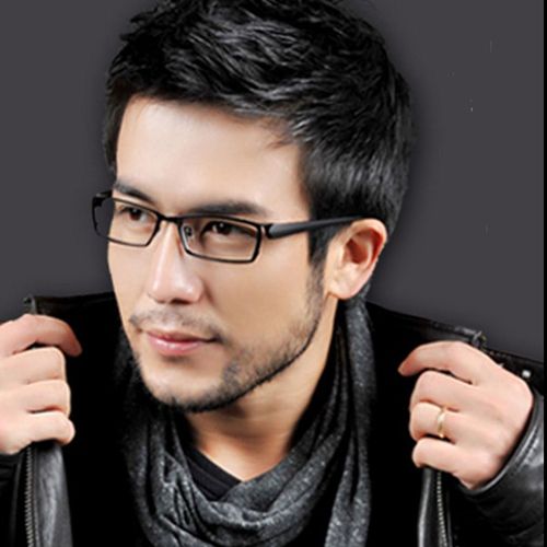 钛合金眼镜框 男 大脸