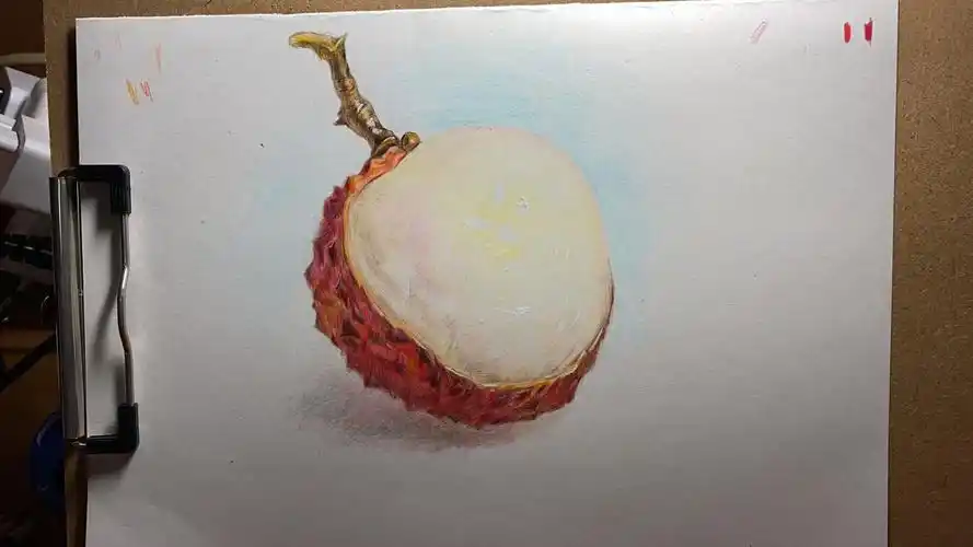 荔枝彩铅画画手绘水果静物教程