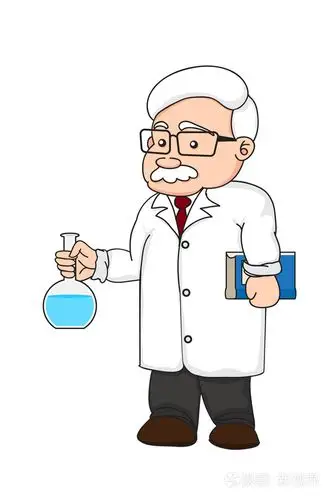 化学或科学家在白色背景上的插图