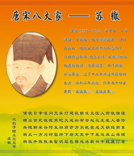 650海报印制定制展板素材407学校文化唐宋八大家苏辙简介