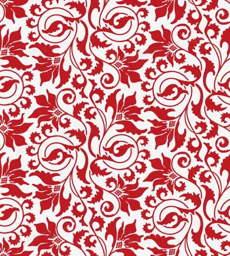矢量红色花纹素材