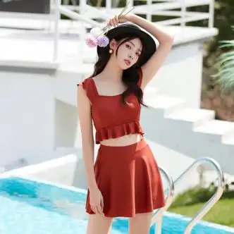 尊品熊品牌游泳衣泳衣女款感分体式性感女孩吊带纯欲风女士显瘦日系