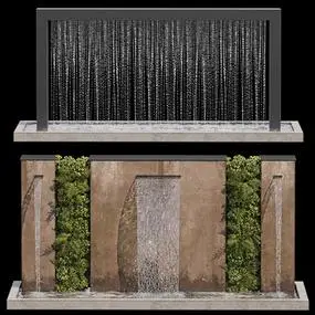 墙面流水效果3d模型下载