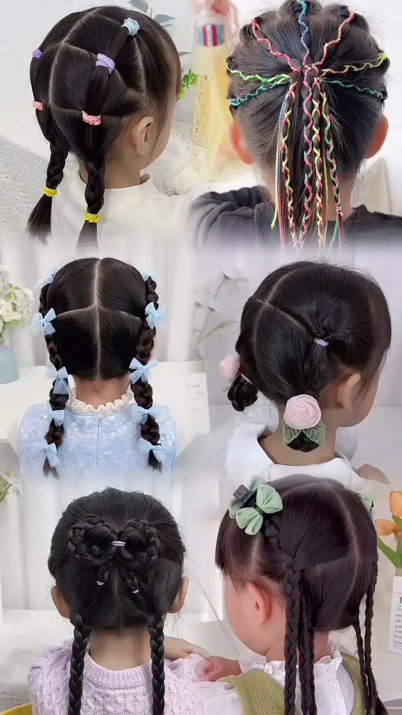 儿童编发 94小公主的春日发型指南95 春天来了