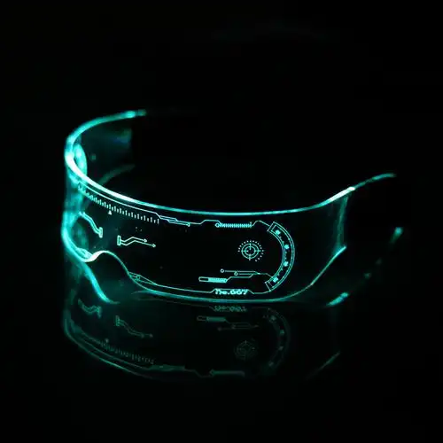 赛博朋克眼镜发光未来科技感眼镜led拍照道具抖音男女科七彩自动变色