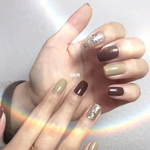 秋冬天的调色美甲