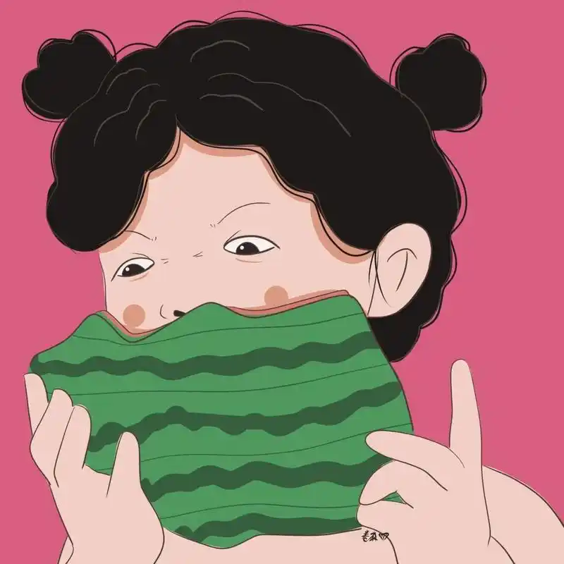 插画 | 头像 | 吃个大西瓜 图片92二改92商用92去签名 搬运临摹