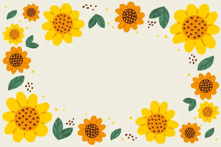 美丽的向日葵花朵边框矢量素材(ai/eps)