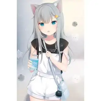 宠姿猫羽雫海报 猫娘二次元动漫海报墙贴宿舍卧室高清壁纸超大防水自