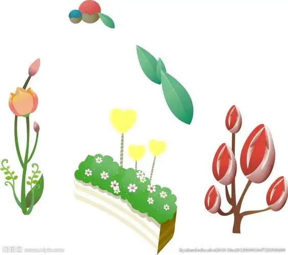 卡通花朵 小草图片