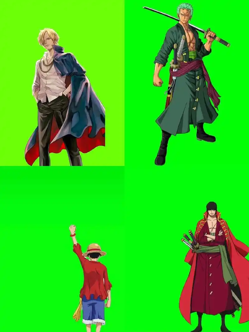 海贼王人物p图素材  #五档路飞##海贼迷 #绿幕素材#和海 - 抖音