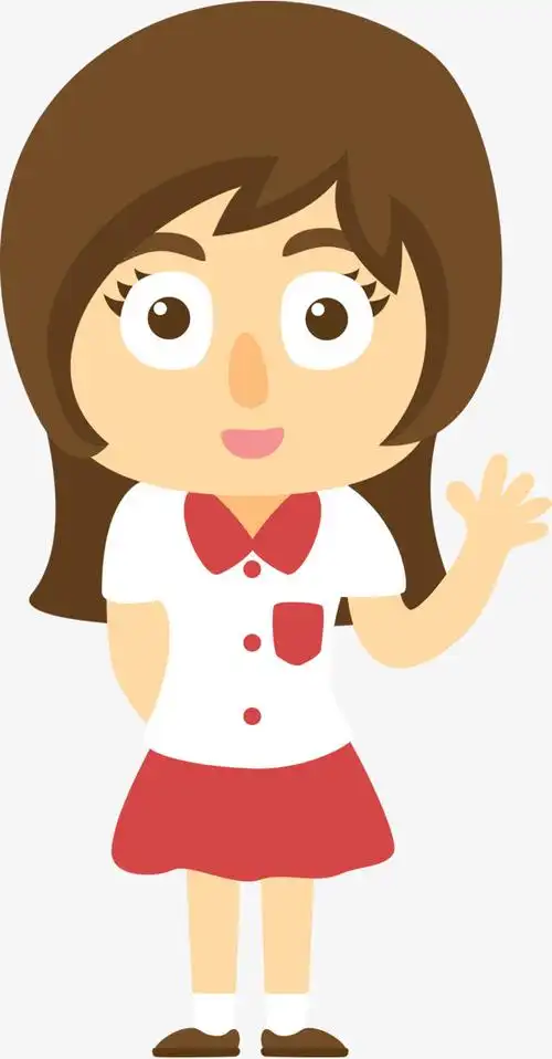长头发卡通学生图