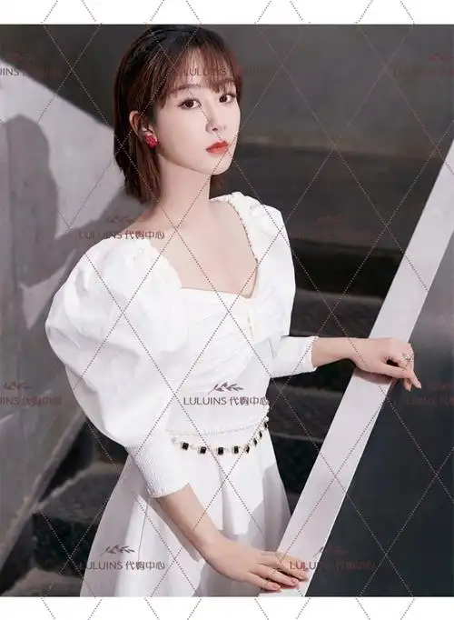 法式luluins2021新款杨紫明星同款衣服连衣裙修身长裙连衣裙