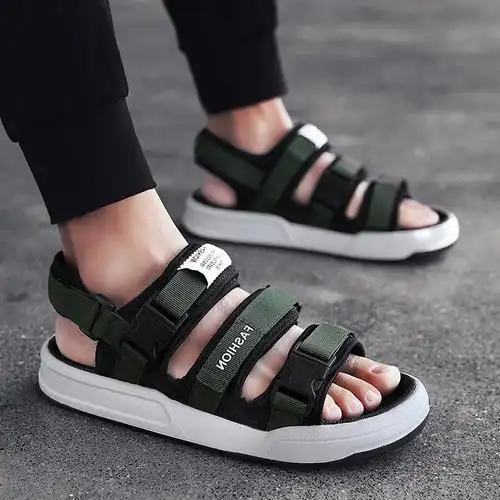 潮流越南鞋男凉鞋休闲休闲沙滩旅游凉鞋时尚度假沙滩凉鞋男孩增高