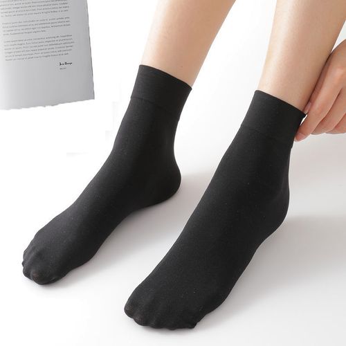 3/5双春秋短丝袜天鹅绒防滑宽口袜子女防滑女士薄款脚踝短袜中筒