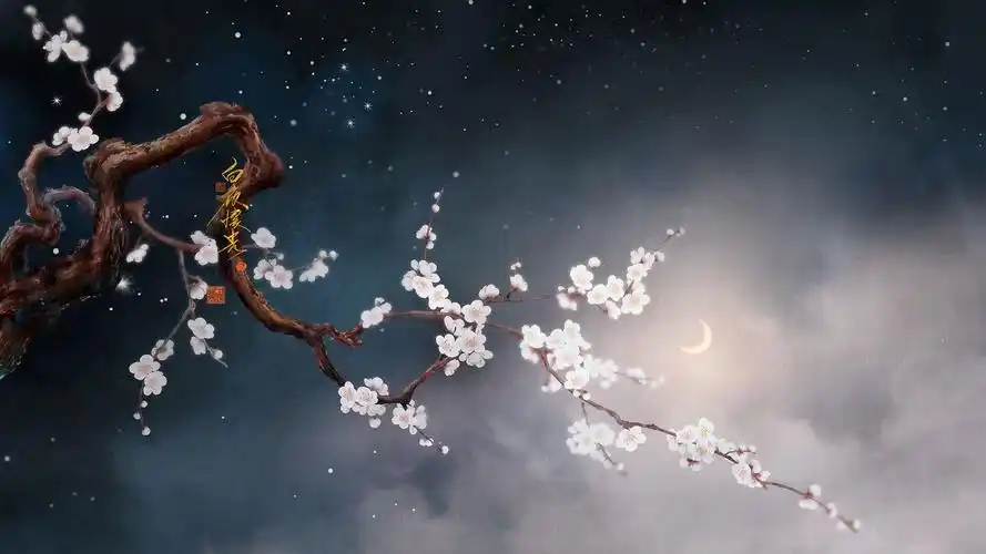 暗香浮动月黄昏水墨古风