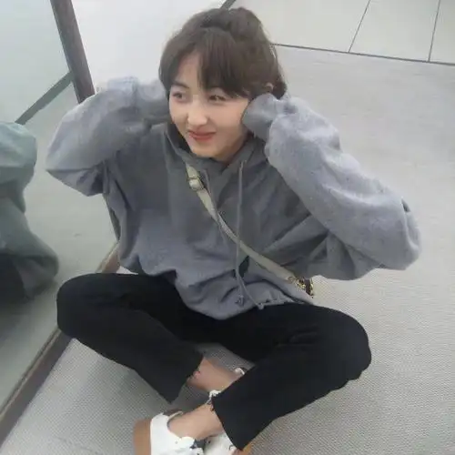 向往的生活张子枫明星同款牛仔裤女裤子秋冬加绒黑色高腰直筒烟管