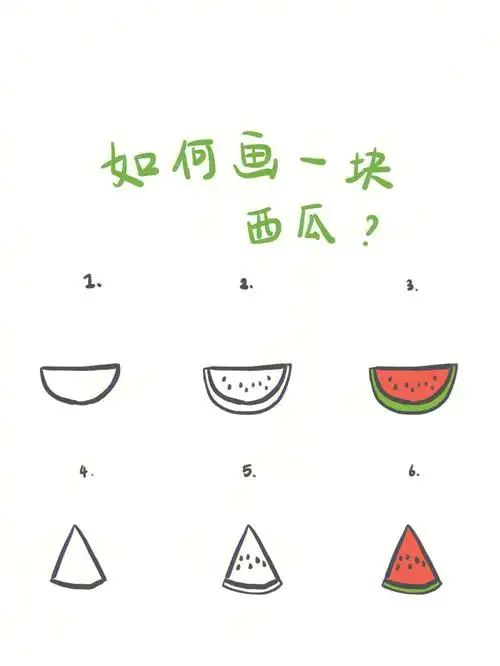手绘教程如何画一块西瓜