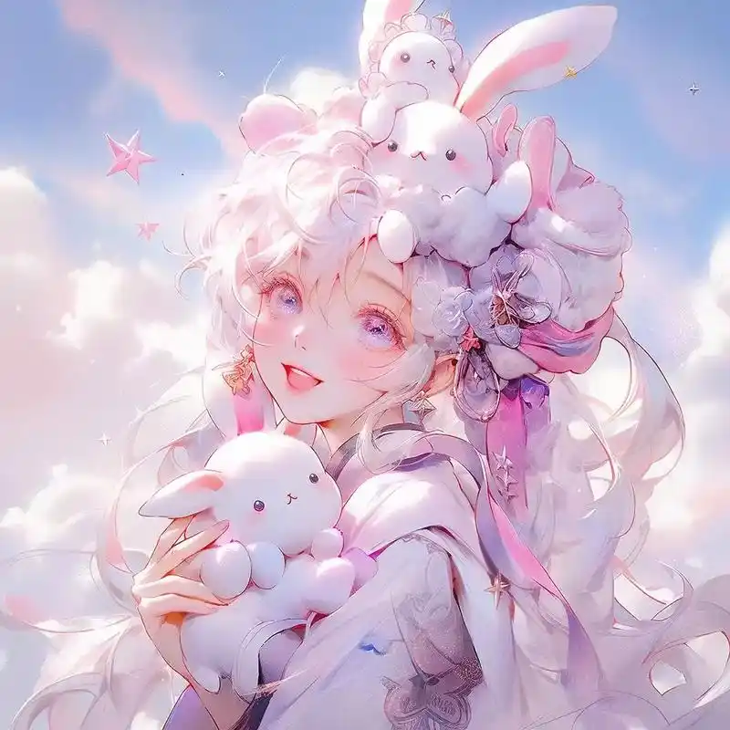 好多可爱的小兔子和小仙女耶～#女生头像 #优质头像 #动漫女 - 抖音