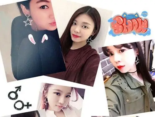 韩国饰品夸张五角星耳环s925银针复古镶钻耳坠几何星星长款耳饰女