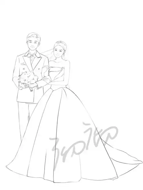 婚纱手绘沉迷于ipad画画