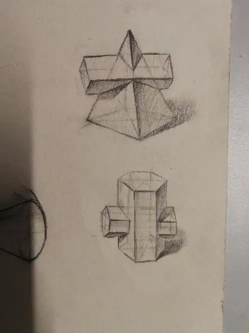 组合几何体素描速写美术绘画入门练习