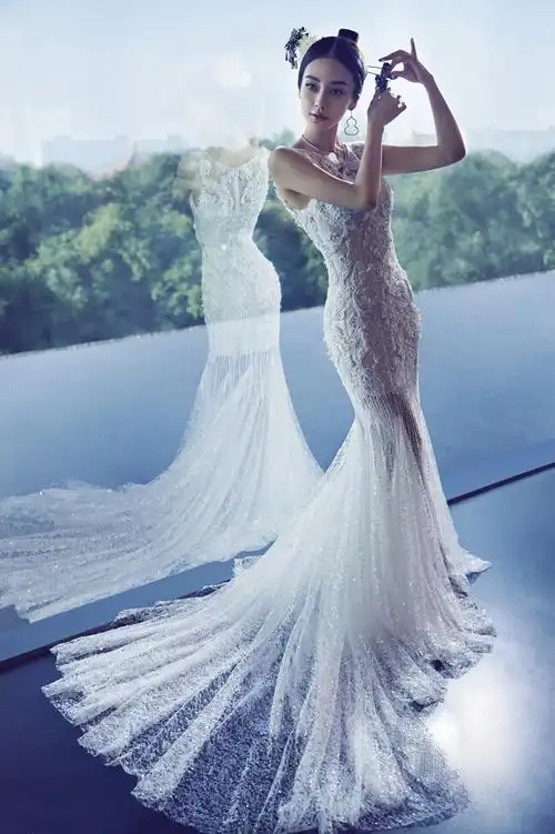 angelababy古典婚纱大片曝光妩媚性感