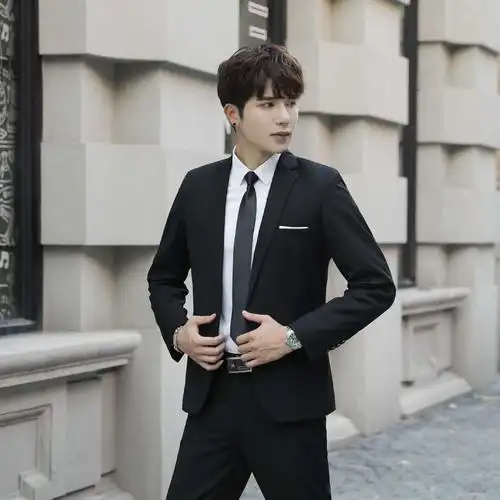 西装男套装韩版修身帅气休闲正装一套男士西服新郎结婚礼服三件套