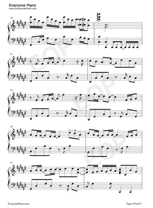 如果雨之后-周兴哲五线谱预览4-钢琴谱文件(五线谱,双手简谱,数字谱