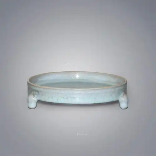 0020汝窑三足笔洗